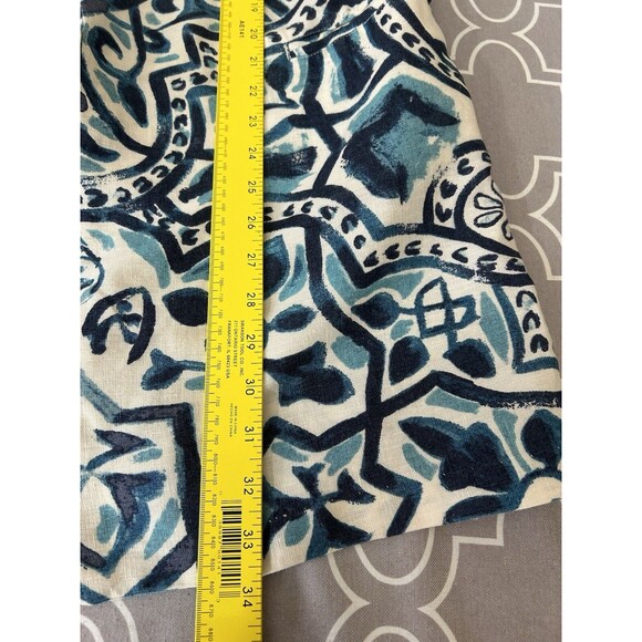 Chicos Duster Jacket Artisan Print 100% Linen Cardigan Artsy - Picture 10 of 13